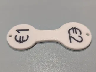 €1/€2 Trolley (Shopping Cart) Token 