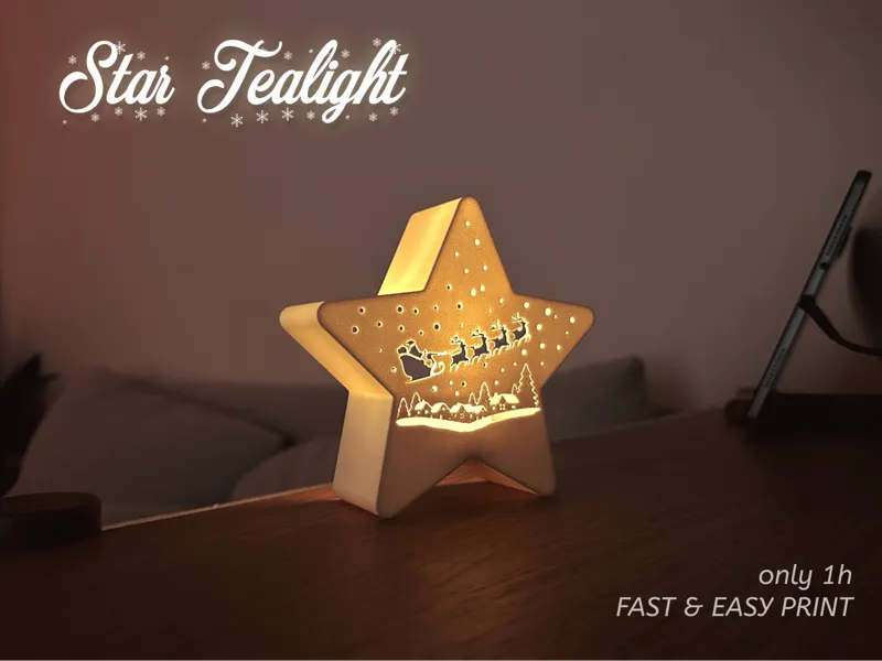 Star Tealight - Santa