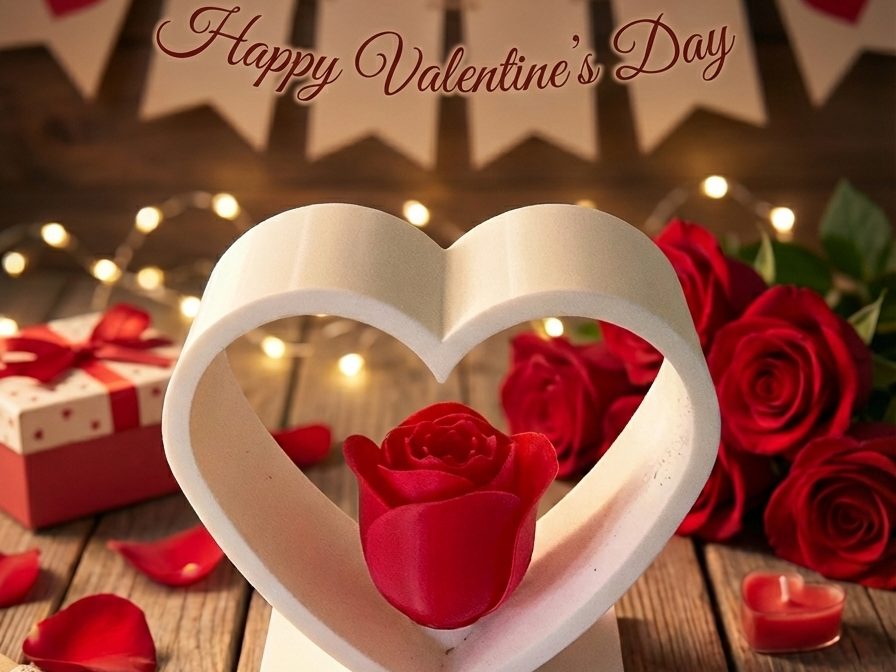 Romantic Heart with Rose