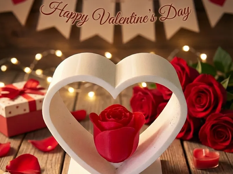 Romantic Heart with Rose