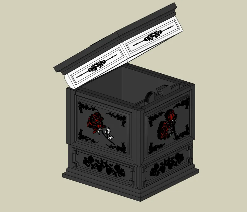 Secret Latch Rose Box