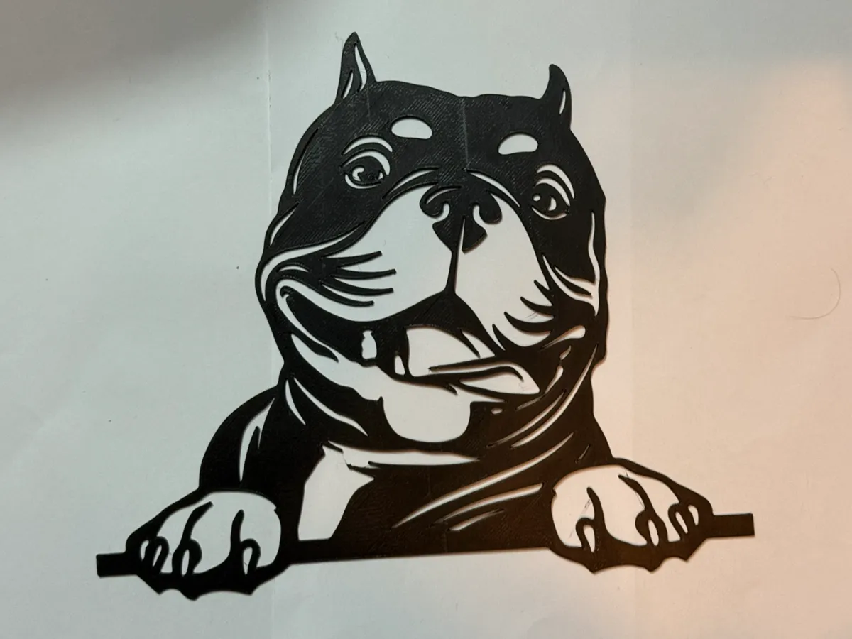 Silhouette American Bully (déco murale)