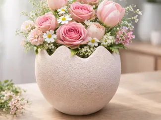 Cracked Egg Vase – Modern Spring Decor