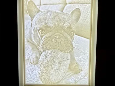 Litophane - Frenchie with donut