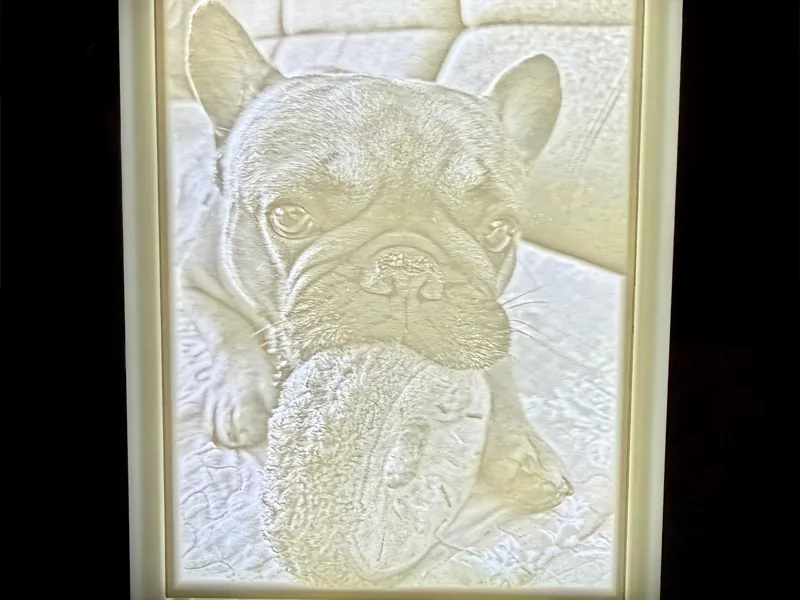 Litophane - Frenchie with donut