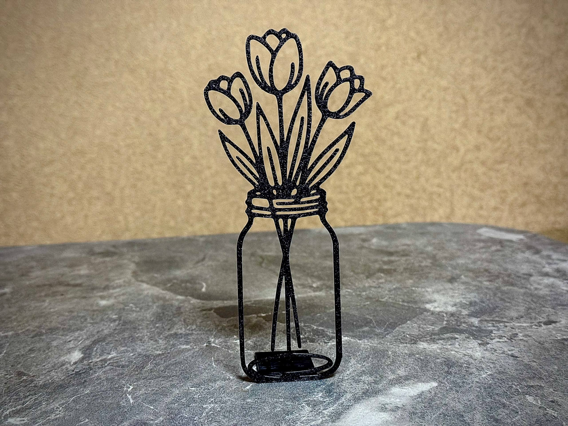 Tulip flowers in jar