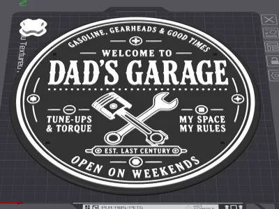 Dad's Garage Retro Wall Sign | 3D Plaque