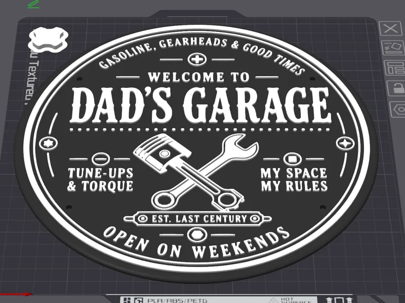 Dad's Garage Retro Wall Sign | 3D Plaque