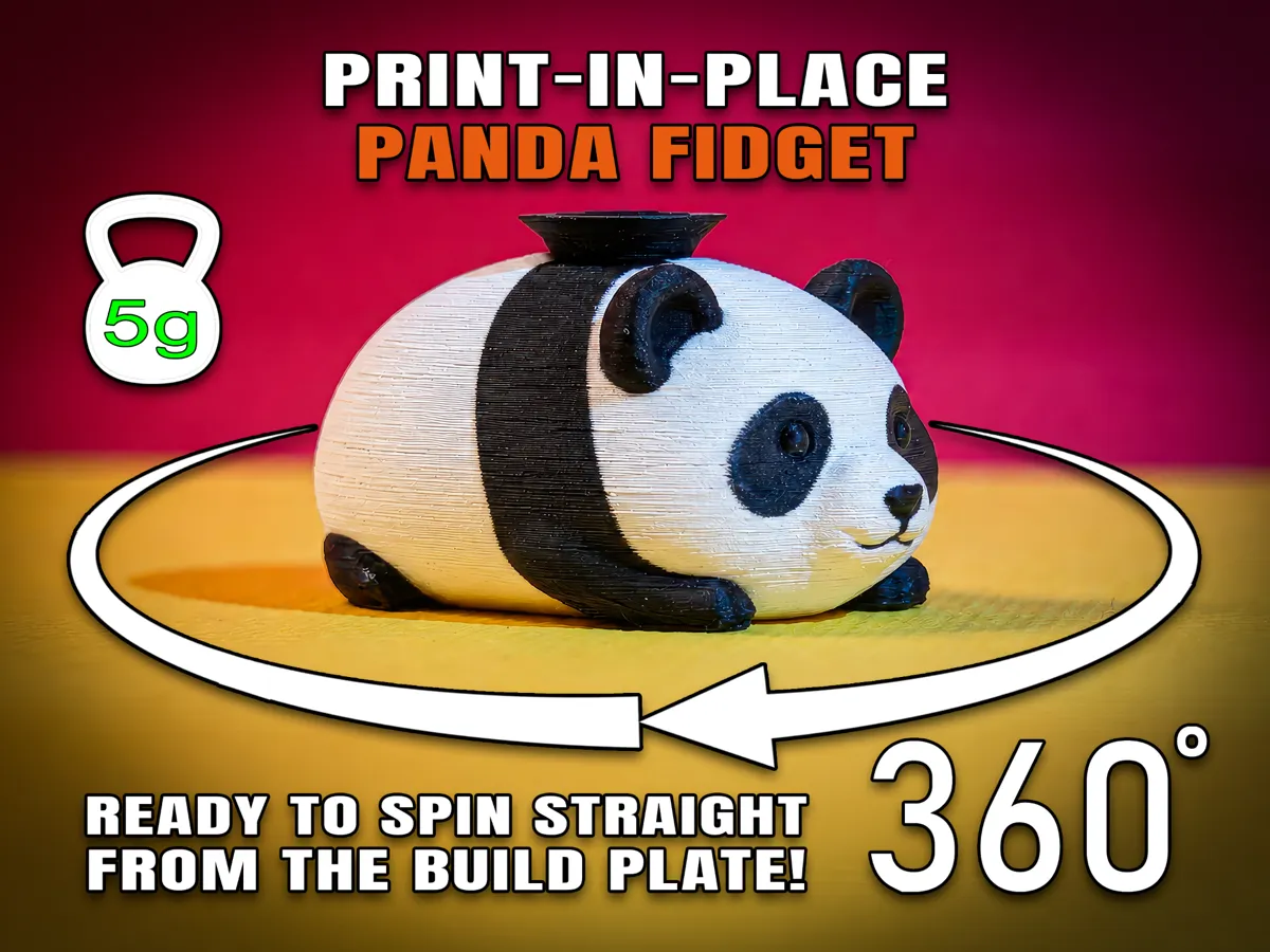 Panda Fidget Imprimible en el Sitio (Pan Giratorio) - Modelo de ...
