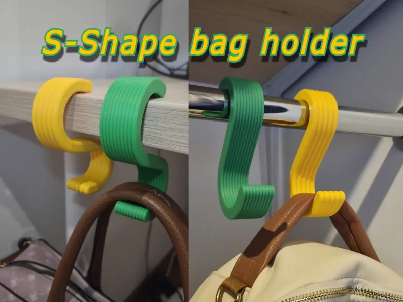 Strong S-shape bag/purse holder