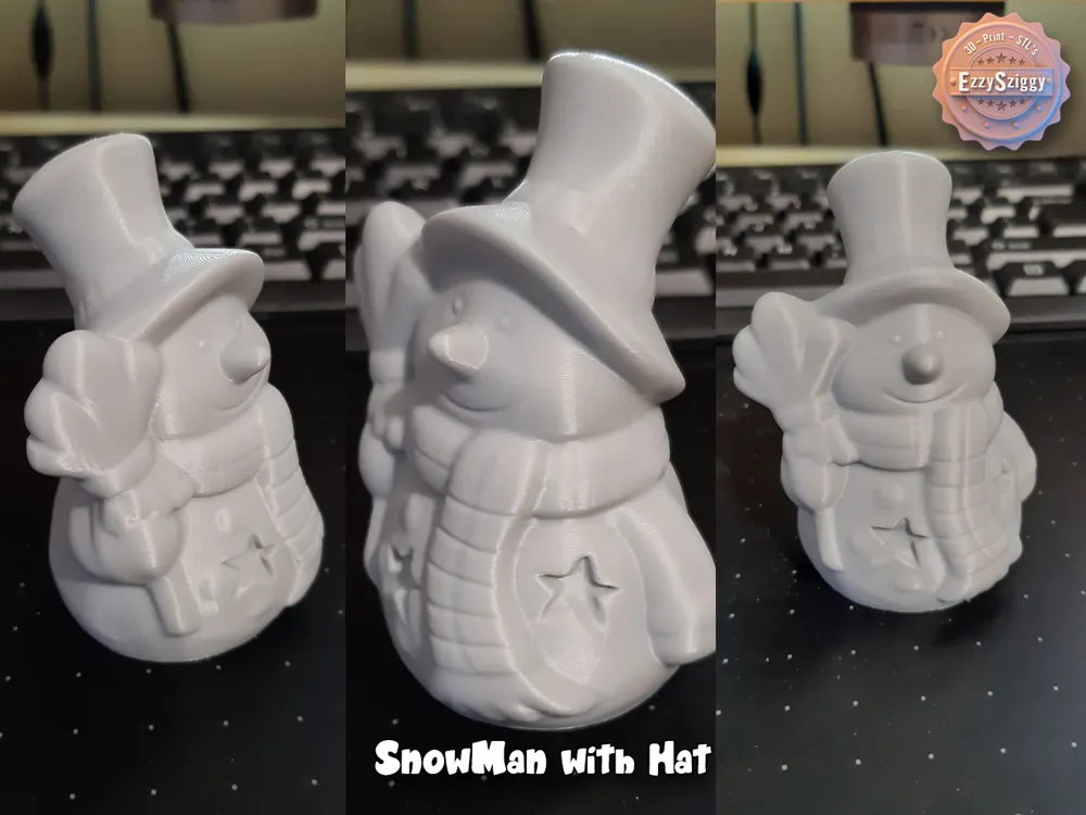 Snowman with a Hat by EzzySziggy MakerWorld: Download Free 3D Models