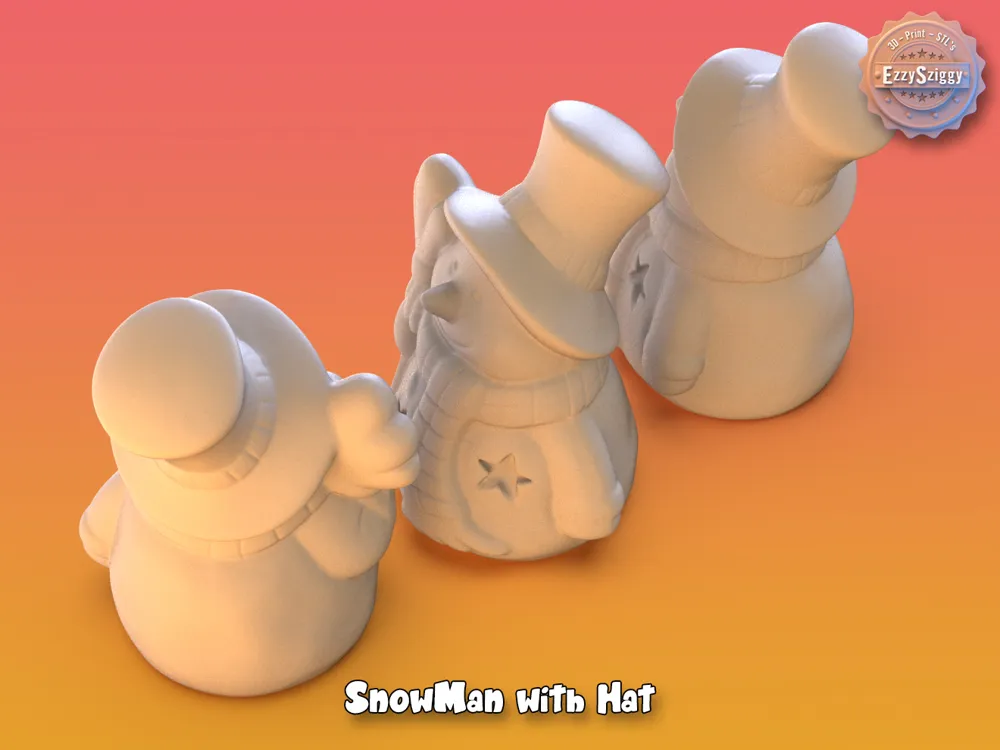 Snowman with a Hat by EzzySziggy MakerWorld: Download Free 3D Models