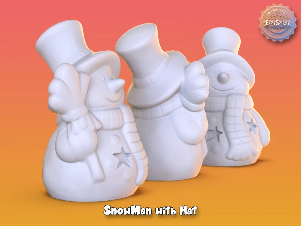 Snowman with a Hat by EzzySziggy MakerWorld: Download Free 3D Models