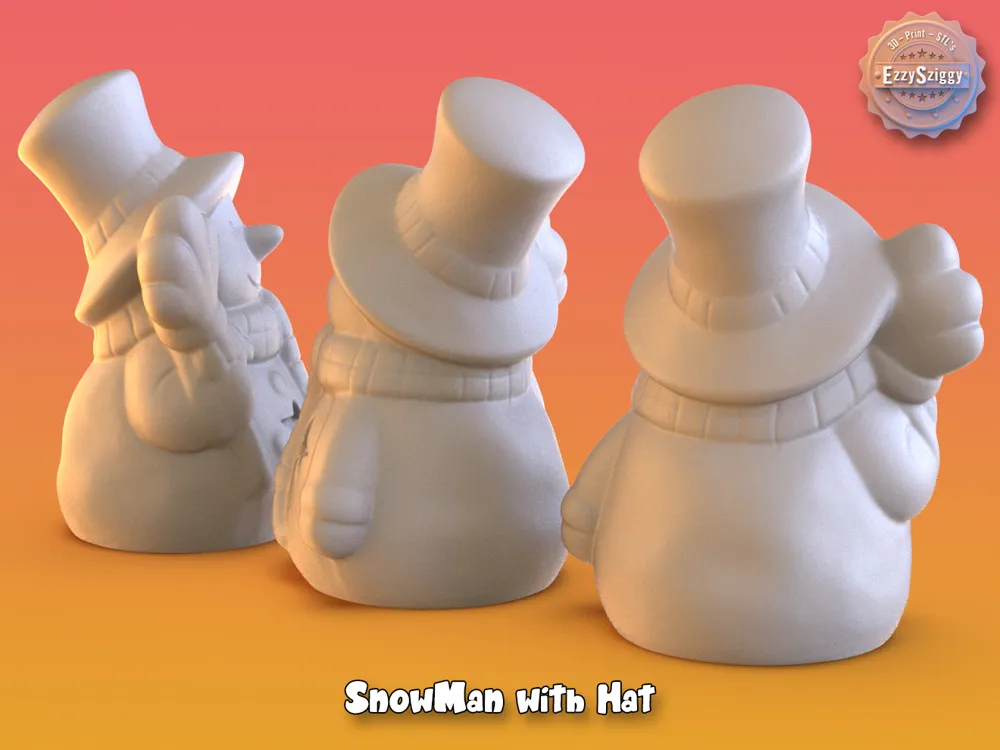 First Snow Man Model Snowman with a Hat by EzzySziggy MakerWorld: Download Free 3D Models