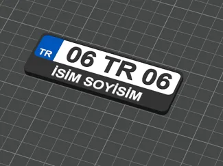 tr plaka isim yazılı