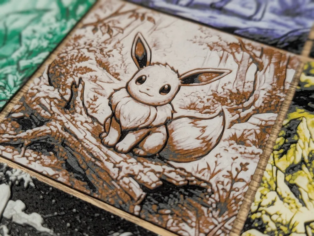 Eeveelution Pokemon Hueforge & Frame - Free 3D Print Model - MakerWorld