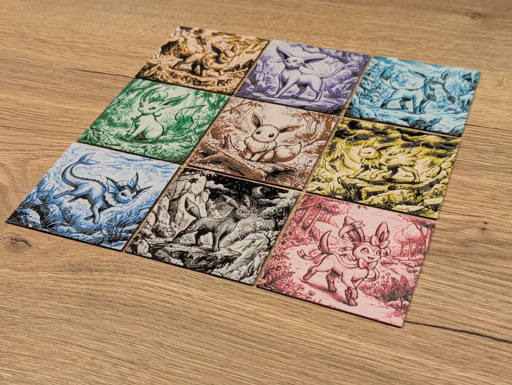 Eeveelution Pokemon Hueforge & Frame - Free 3D Print Model - MakerWorld