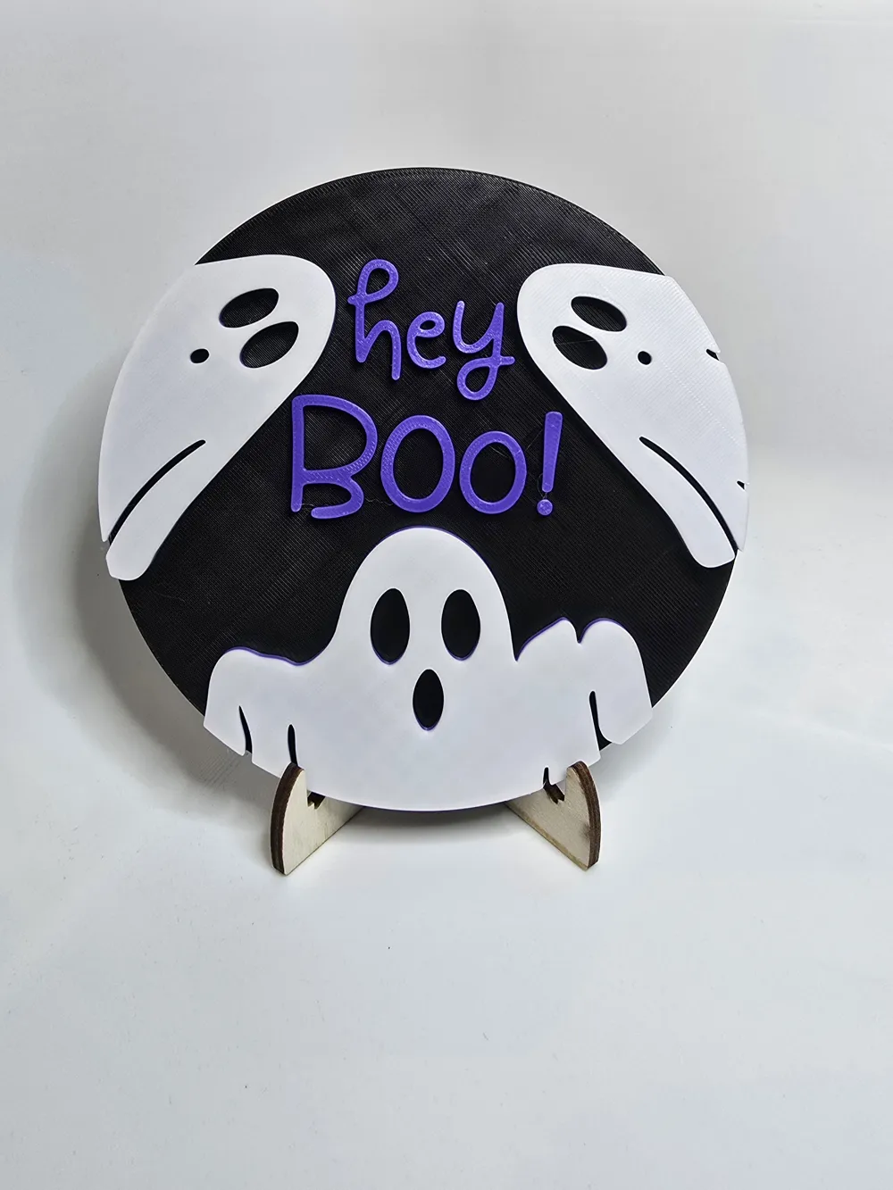 Hey BOO! Halloween sign - Free 3D Print Model - MakerWorld