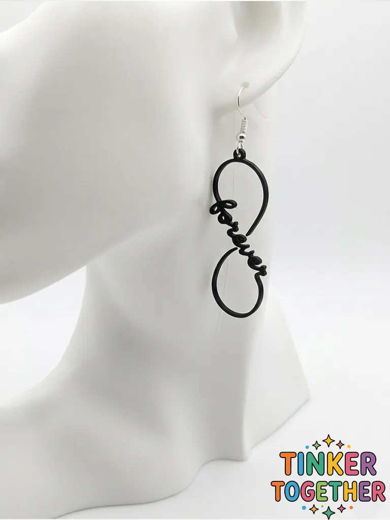 Infinity earrings - always, forever, love view 3