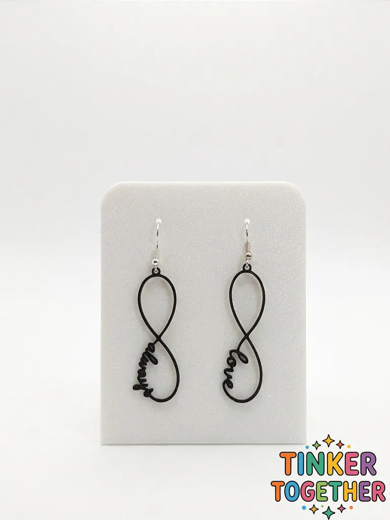 Infinity earrings - always, forever, love view 2