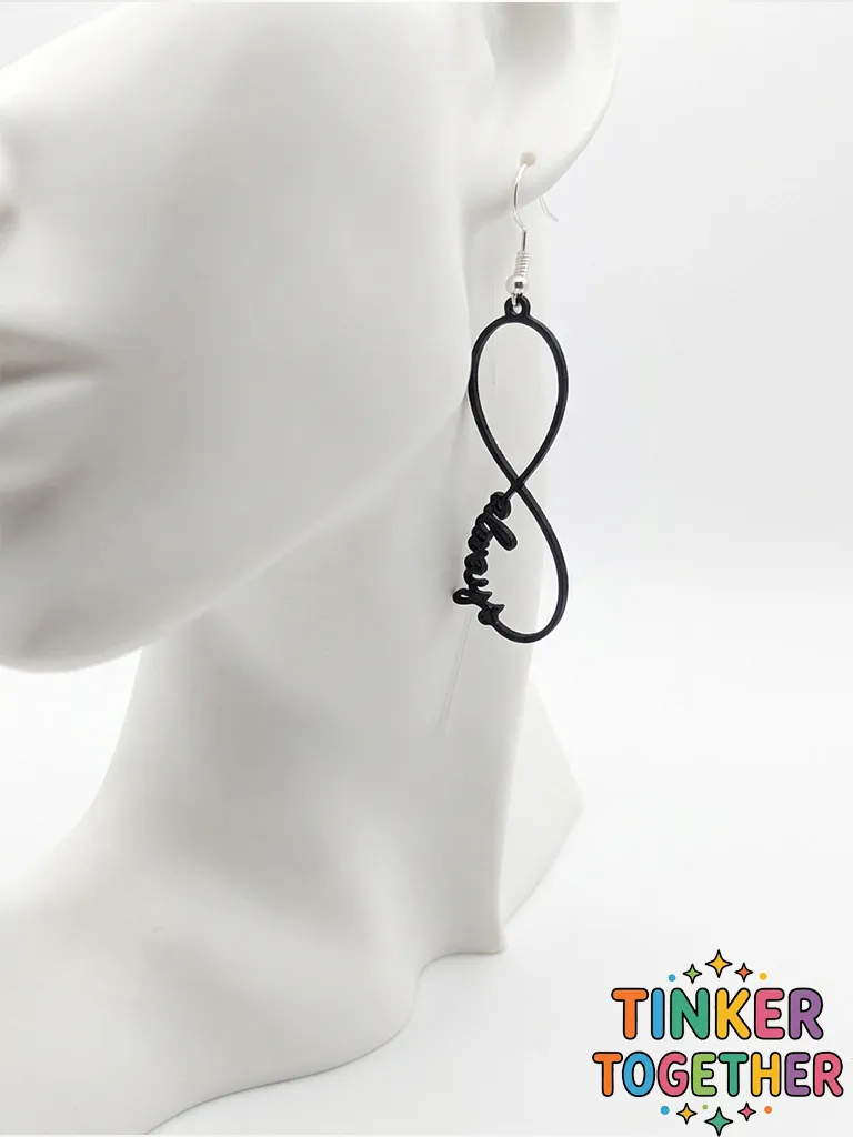 Infinity earrings - always, forever, love view 4