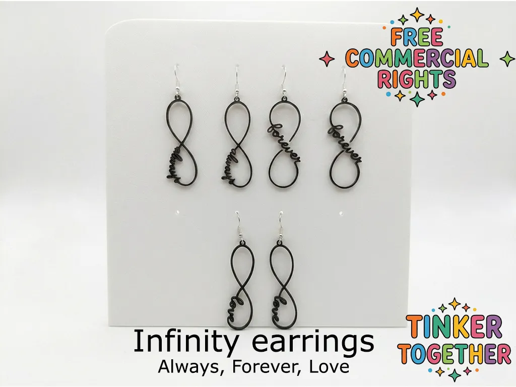 Boucles d'oreilles infini — Love, Always, Forever