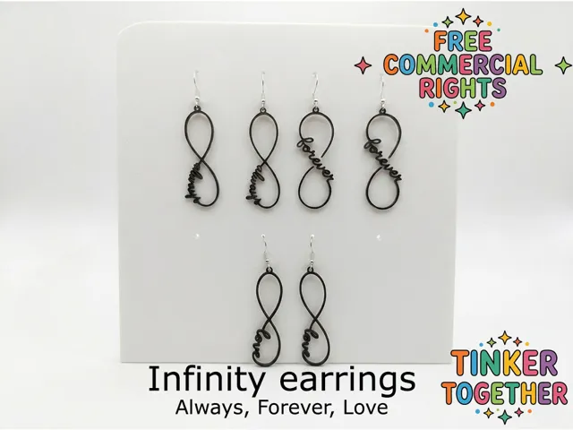 Infinity earrings - always, forever, love