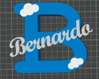 Lettere B nome Bernardo con Nuvolette