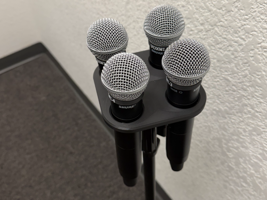 4 in 1 Wireless Mic Holder for 5/8-27 mic stand