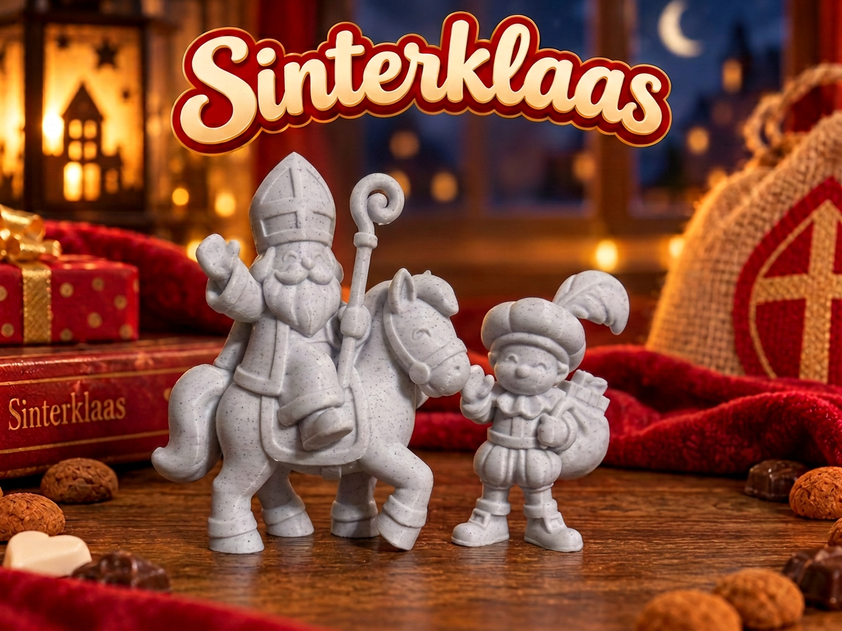 Sinterklaas Saint Nicholas on Horse with Piet 3D model