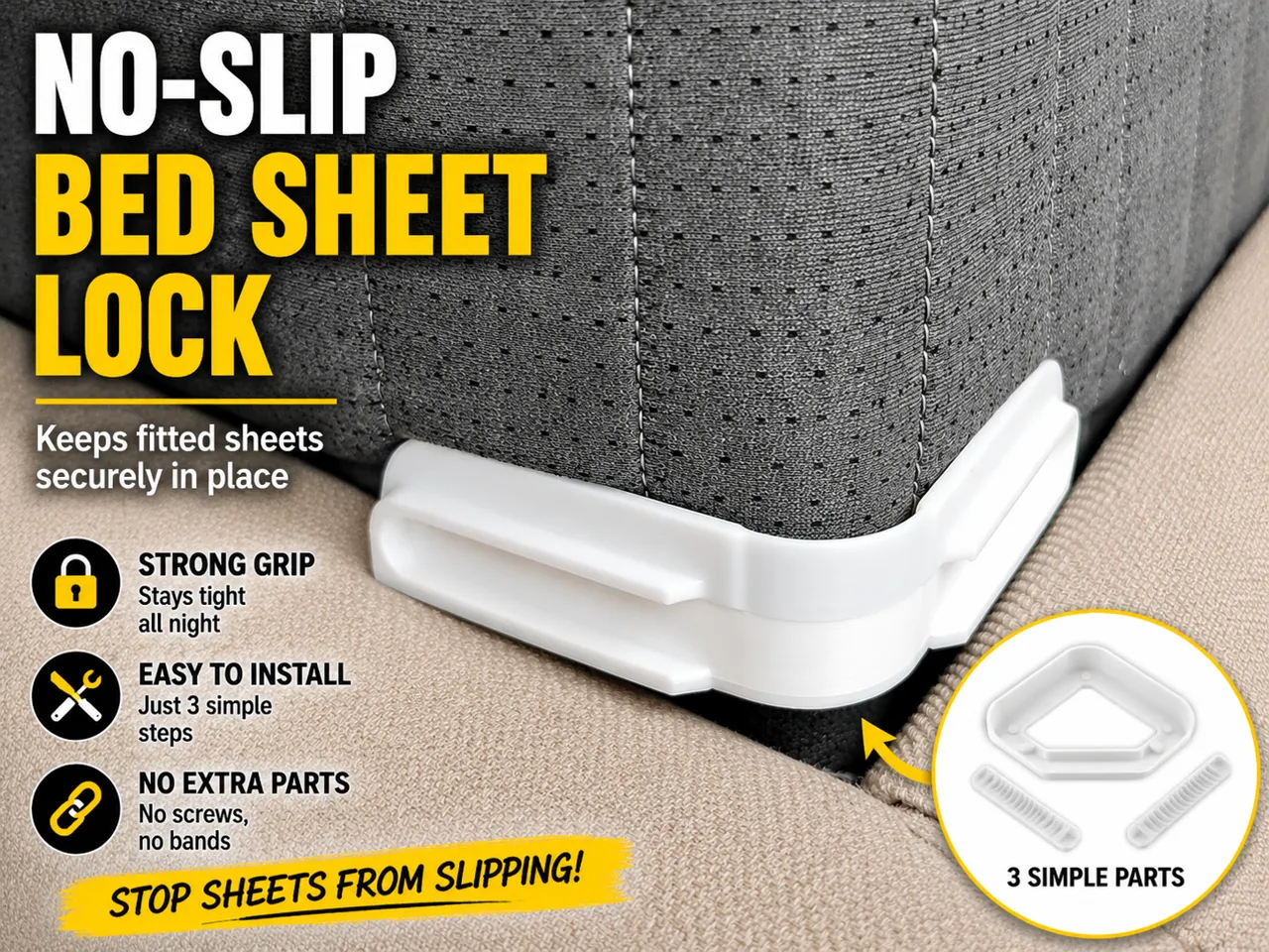 No-Slip Bed Sheet Lock view 2