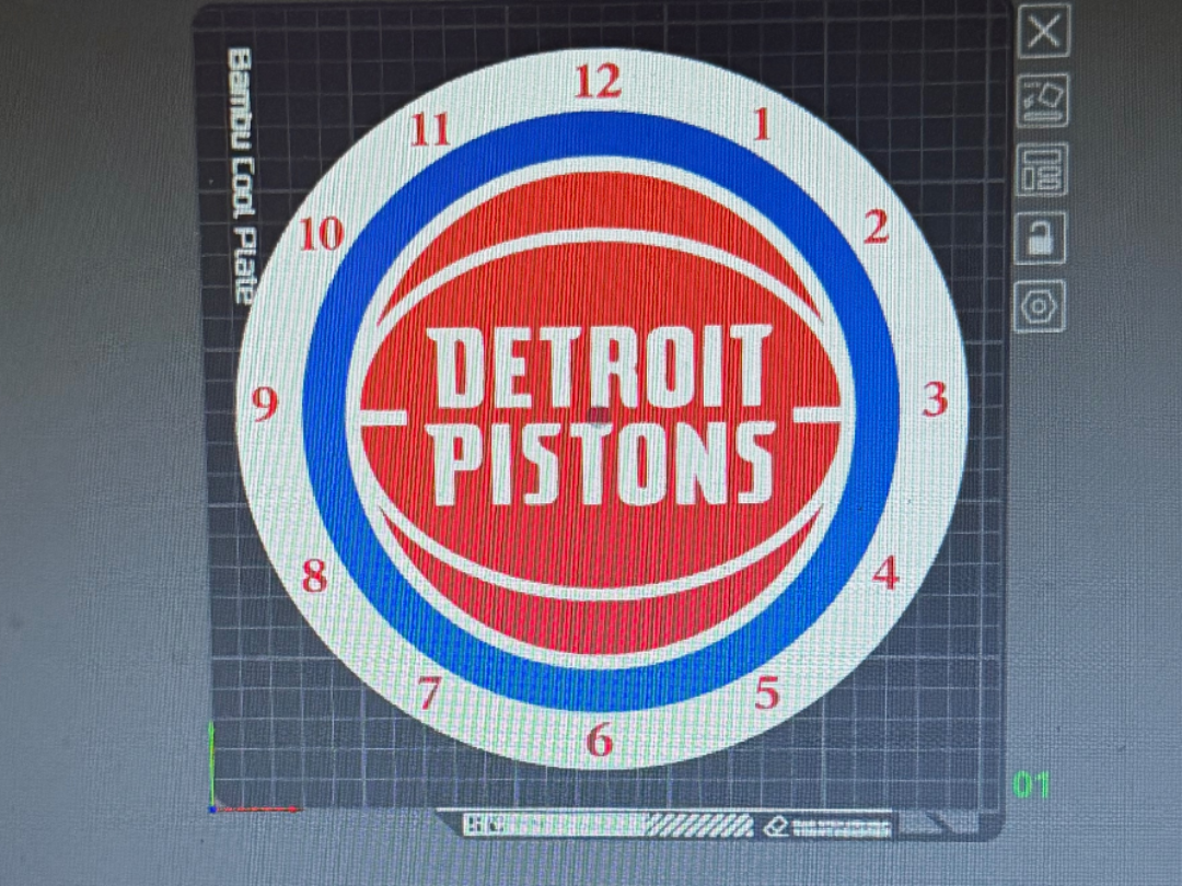 DETRIOT PISTONS CLOCK