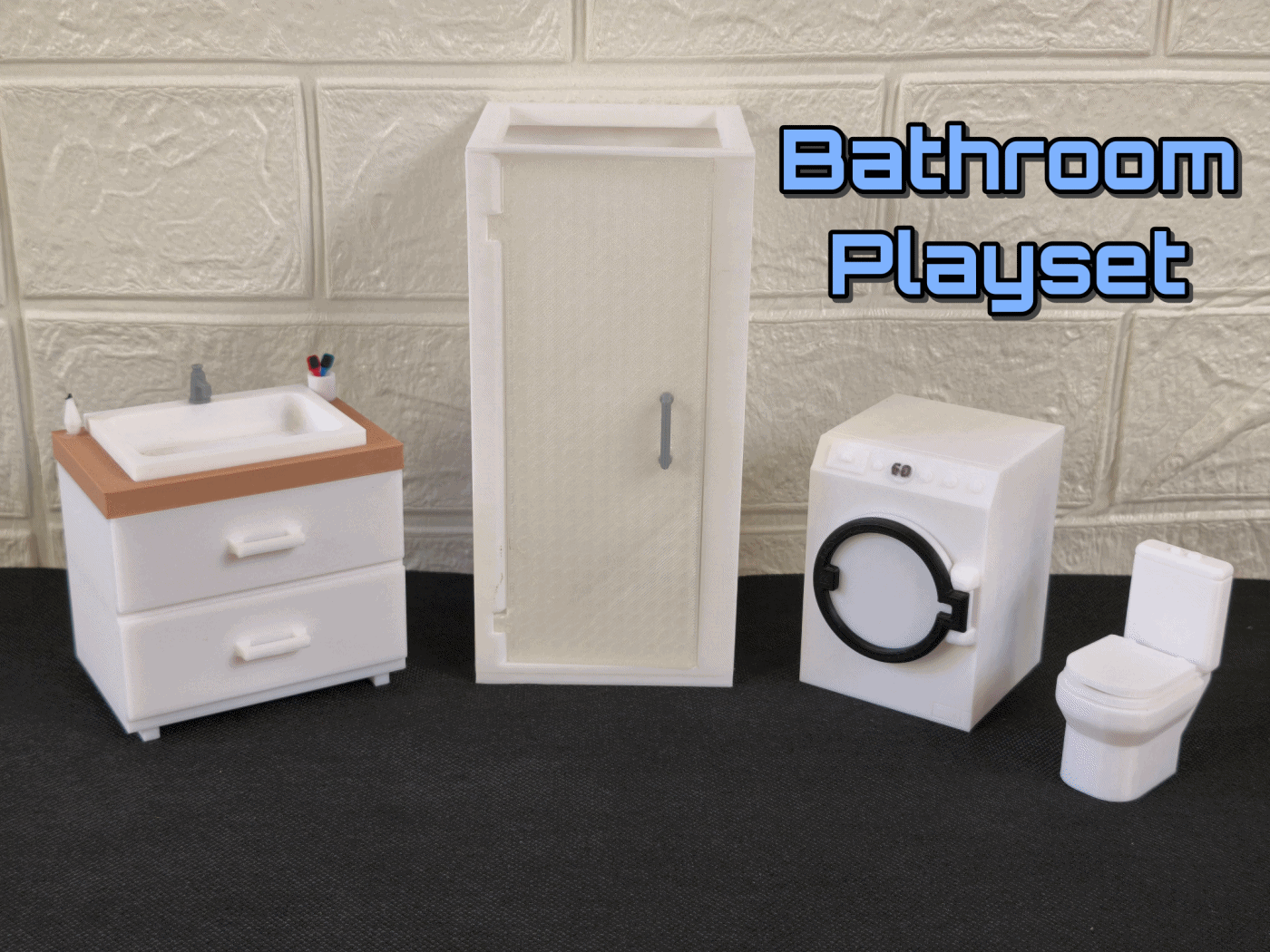 Bathroom Playset (Dolls, Toys and Dioramas)