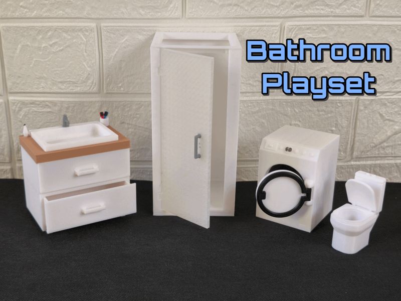 Bathroom Playset (Dolls, Toys and Dioramas)