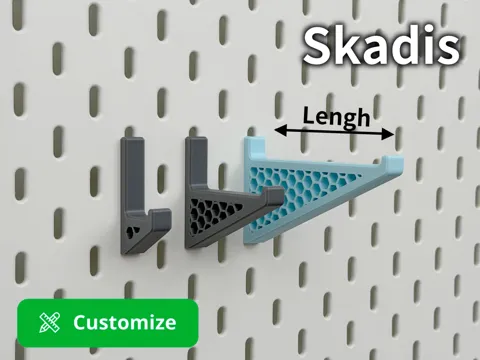 Modelo para impresión 3D: Skadis挂钩(可定制尺寸) — referencia de MakerWorld