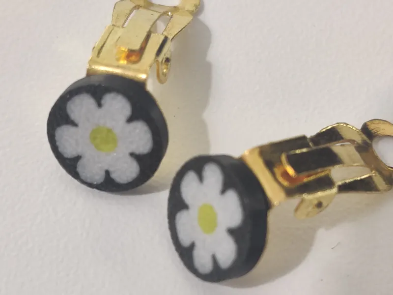 Pinned Flower for Clip on earring