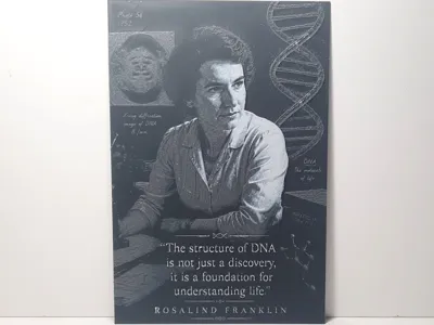 Rosalind Franklin Portrait Hueforge - Grayscale