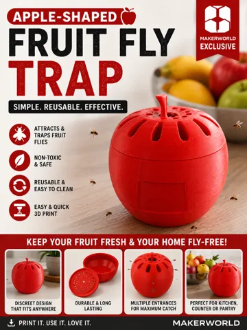 Soporte: Apple Shaped Fruit Fly Trap - Easy Print - Works! — vista de referencia 2