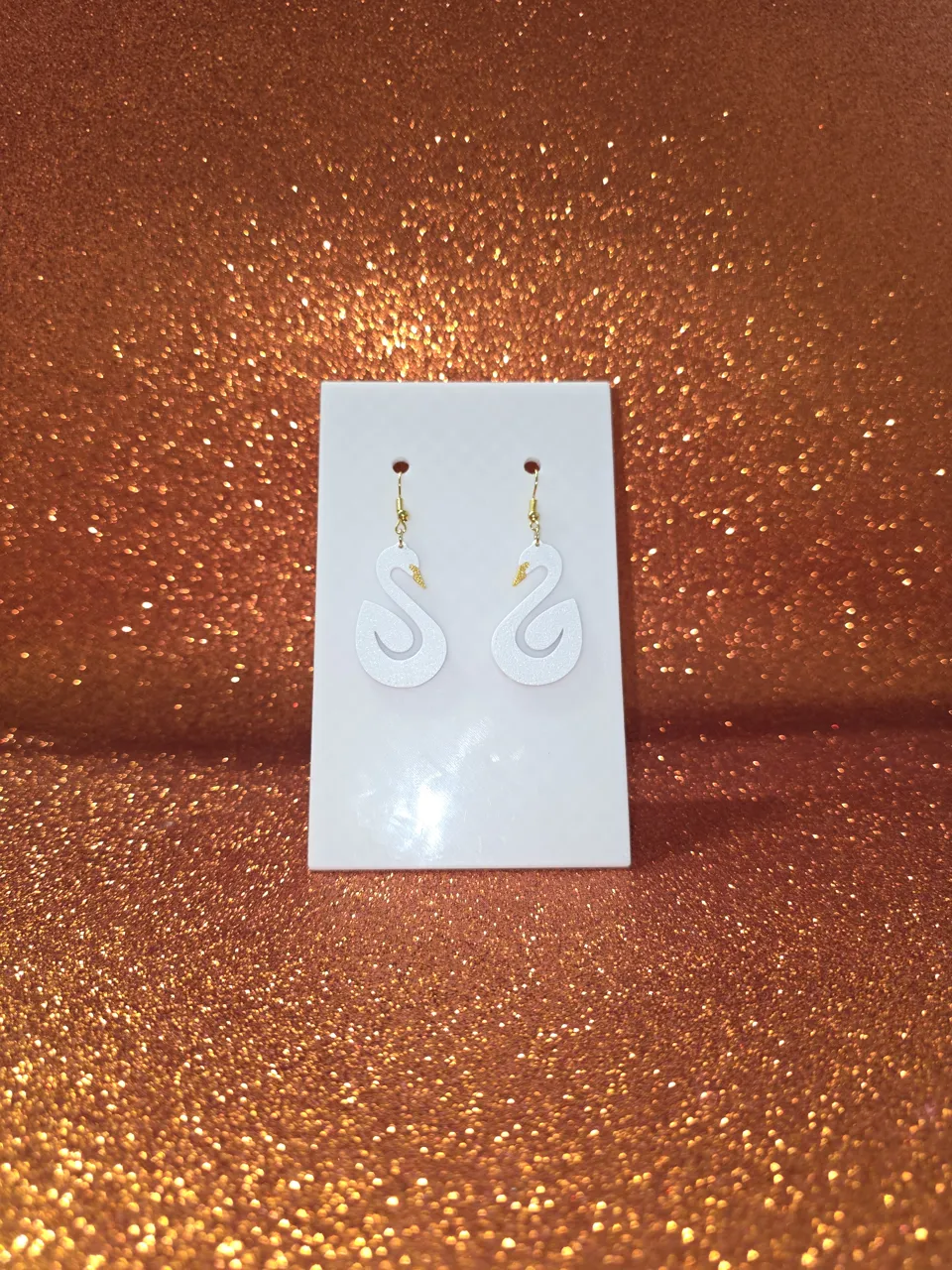 Minimal swan earrings view 2