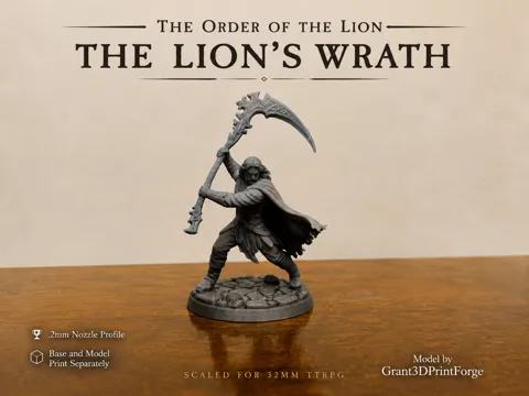 Figura decorativa: The Lion's Wrath - D&D Miniature — referencia de MakerWorld
