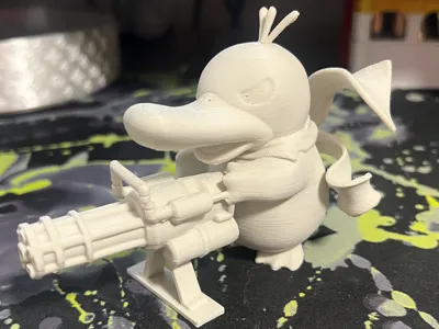 Psyduck with Machine Gun