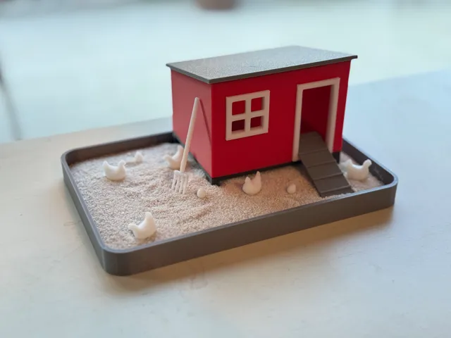 Cute Chicken Coop Zen Garden