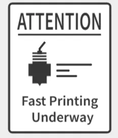 Black and white fast printing sign