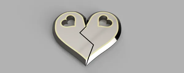 Pendentif cœur brisé Saint-Valentin
