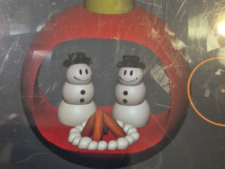 cozy snowman ornament