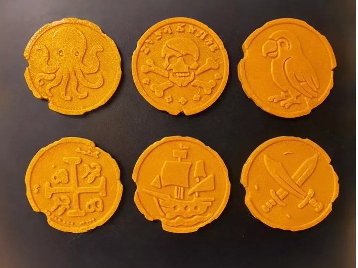Jetons Pirates – Pack de 6 / Pièces Trésor Pirate