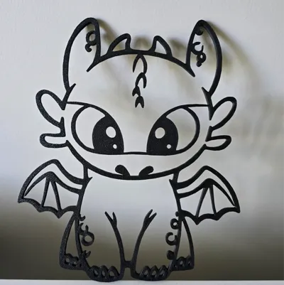 Baby Toothless - Train Your Dragon - Wall Art
