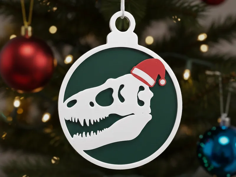 T-Rex Schädel - Baumanhänger Weihnachten