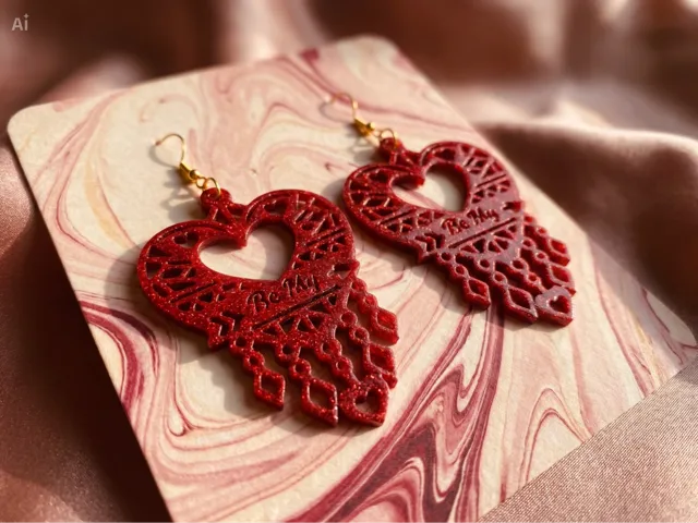 Boucles oreilles coeur b3