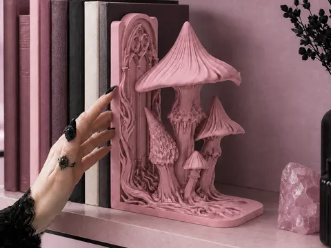 Estante o repisa: Goth Mushroom Forest Gothic Bookend Shelf Decor — referencia de MakerWorld